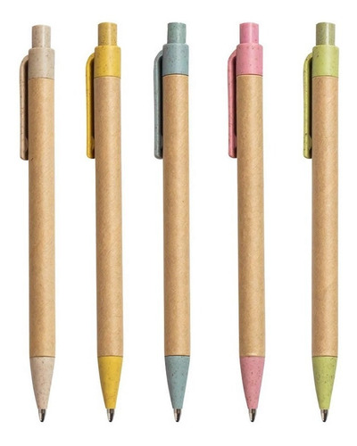 50 Bolígrafo Lapicera Retráctil Ecológico Ideal Publicidad