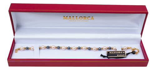 Pulsera Mallorca 20 Cm/6 Mm Con Hematite D1 - Dorado