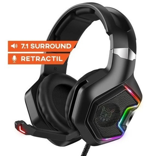 Auriculares Gamers Onikuma K10 Pro Color Negro Led Rgb 7.1
