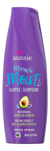 Shampoo Aussie Miracle Moist de abacate en garrafa de 360mL