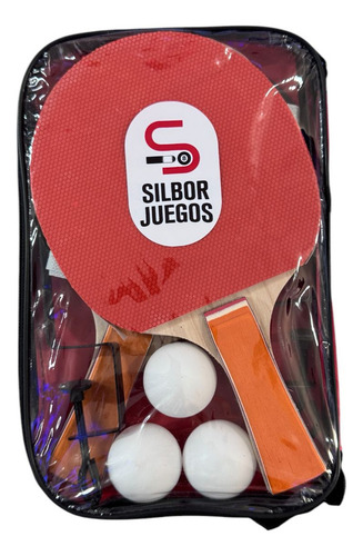Kit Set Pingpong Red + Soporte + 2 Paletas + 3 Pelotitas