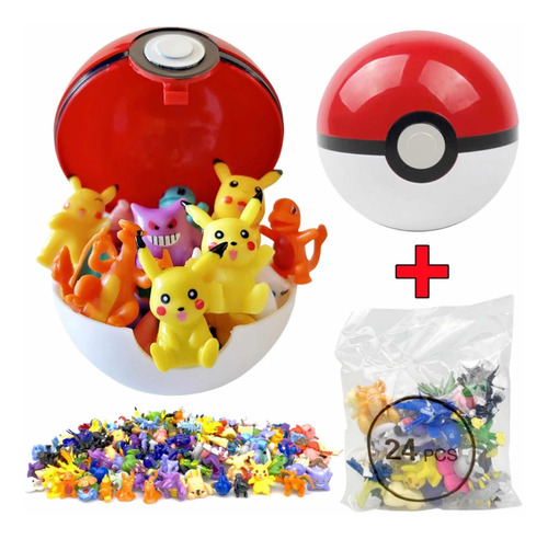 Pokebola + 24 Figuras Pokémon De 2 A 3 Cm, Sin Repetir