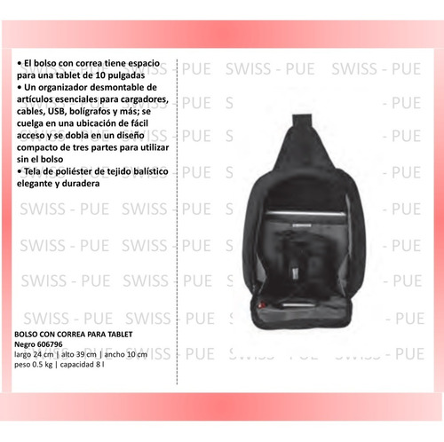 Imagen 2 de 4 de Bolso Con Correa Para Tablet 10 , Victorinox (606796)