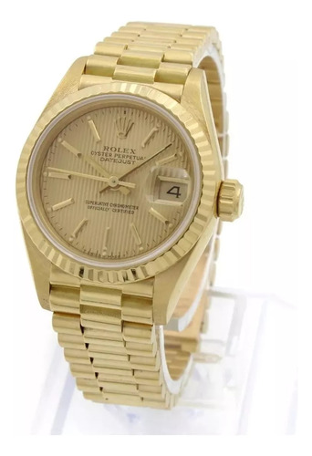 Rolex 18k Yellow Gold Ladies President Datejust 69178 26 Mm
