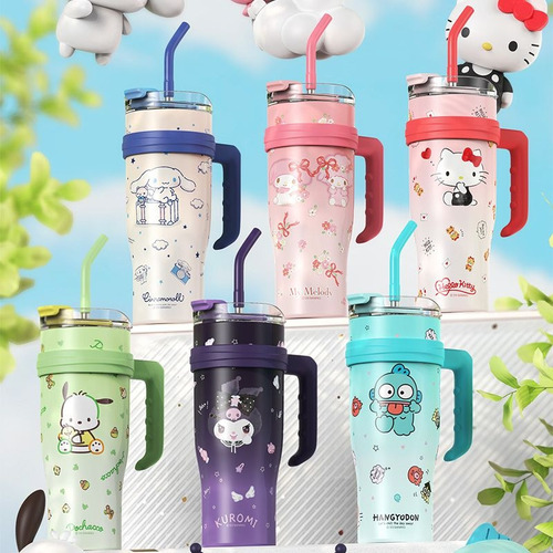 Vaso Termo De Agua Sanrio Kuromi Hello Kitty De 1200 Ml T