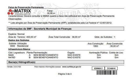 Terreno À Venda, 450 M² Por R$ 275.000,00 - Pilarzinho - Curitiba/pr - Te0986