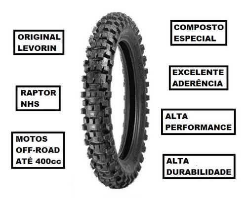Pneu Levorin Traseiro 110/100-18 Raptor Nhs Yamaha Yz 250 X
