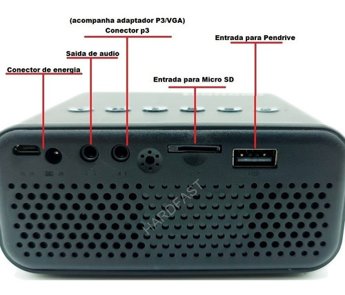 Mini Projetor Portatil Hd Data Show Led T501 Fotos Filmes Tf Cor Preto