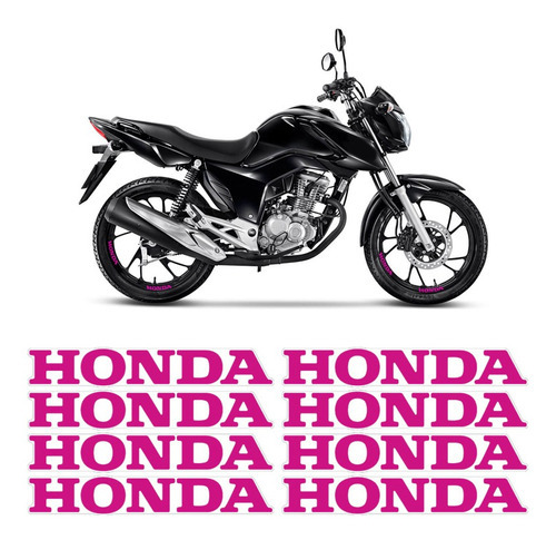 8 Adesivos Honda Para Roda De Liga Leve Aplique Decorativo Cor Rosa