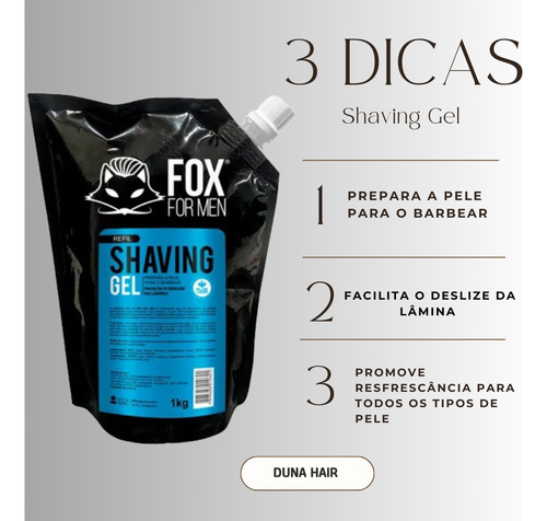 Refil Shaving Gel 1k Fox For Men 2 Unidades Menthol