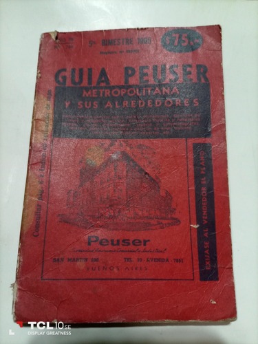 Guía Peuser Año 1965 Metropolitana Y Sus Alrededores