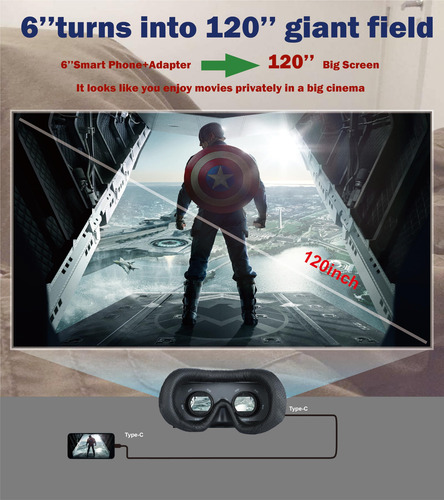 Gafas De Video Usb-c Para Cine 3d, Conexión Fácil