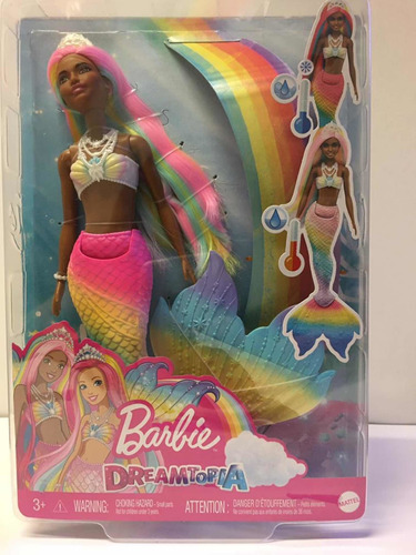 Barbie Dreamtopia Sirena Cambia Color Arcoiris Niñas Muñecas