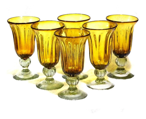 Set 6 Copas Ambiente Para Agua 12oz Color - Vidrio Soplado
