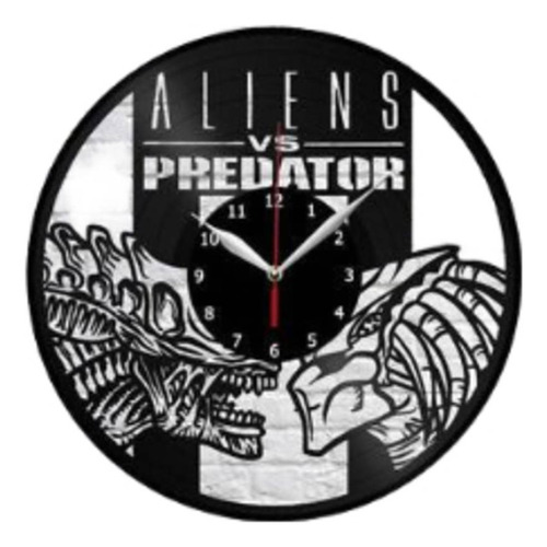 Reloj Corte Laser 1765 Alien Vs Predator Siluetas Y Leyendas