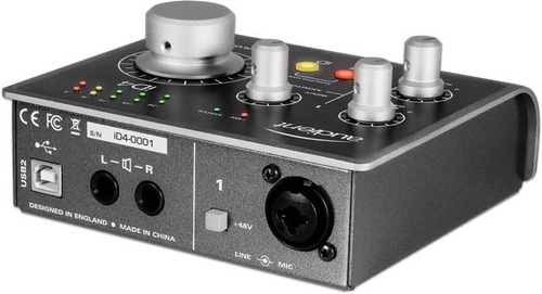 Placa De Audio Usb Audient Id4 Interfaz De Sonido 2 In 2 Out