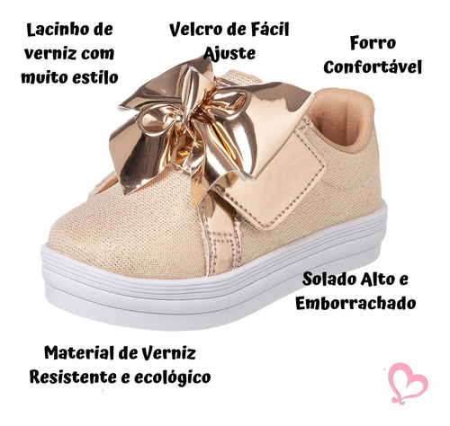 Imagem 5 de 6 de Tenis Infantil Feminino Moda Menina Sapatinho Bebê Escolar