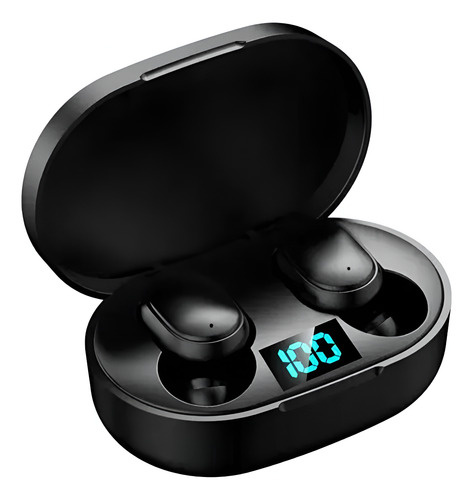 Fone De Ouvido Bluetooth Sem Fio Tws Microfone Led Preto Preto
