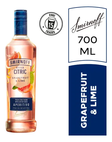 Vodka Smirnoff 700ml Sabor Bitter Citric Zetta Bebidas