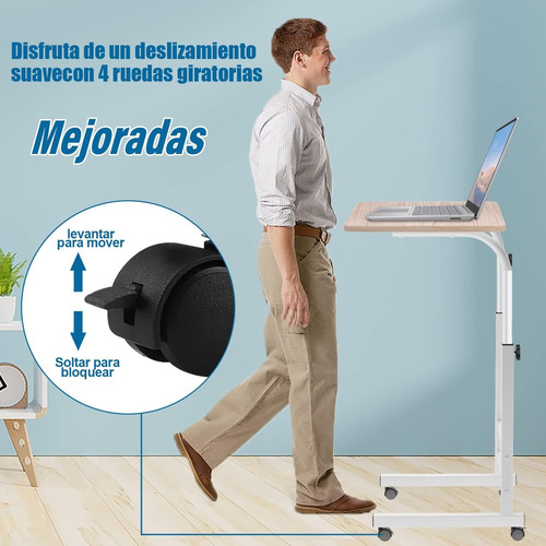 Escritorio Portatil Laptop Mesa Ajustable Con Ruedas
