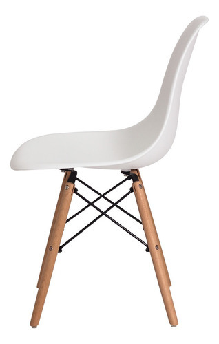 Kit 4 Cadeiras Charles Eiffel Wood Sala Cozinha Varanda Waw Design - Branca