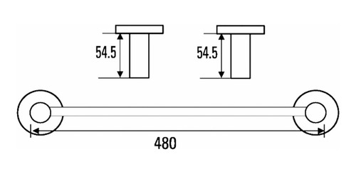 Imagen 3 de 8 de Accesorio Baño Toallero Barral Hidromet Dynamic Cromo