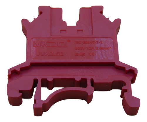 10 Pzas Conector Clema Roja De 2.5mm Riel Din 24-10awg