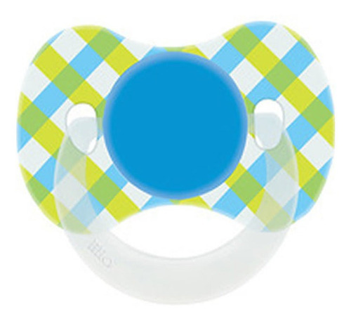 Chupeta Bico De Silicone Funny Xadrez 6m+ Azul - Lillo