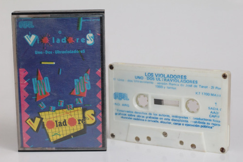 Cassette Los Violadores Uno Dos Ultravioladores 1986 S. Azul