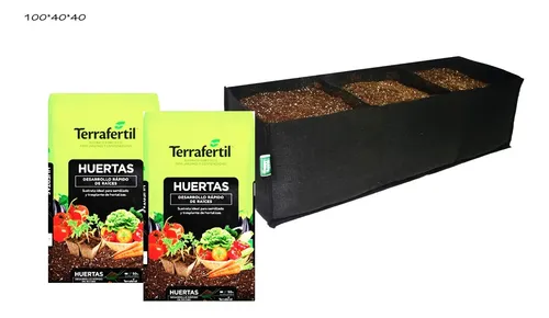 comprar Combo Huertero 100x40x40 + 2 Sustratos Huertas Terrafertil