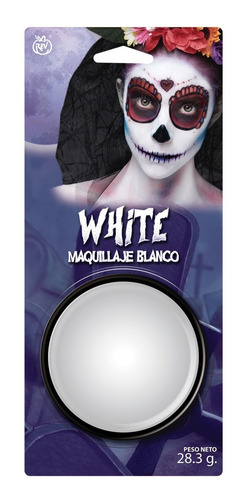 Maquillaje Pasta Blanco Para Disfraz O Cosplay Halloween 12p