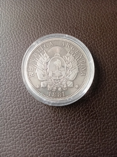 Argentina 1881 1 Peso Plata Patacon En Capsula (Usado)