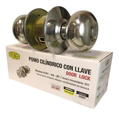 Cerradura Pomo Dorado Redondo En Blisters Lh-1849 - Tyt