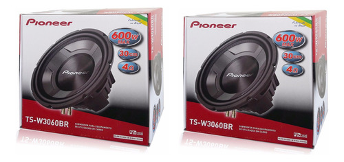 Kit 2 Subwoofer Pioneer 12' Ts-w3060br 350w Rms 4 Ohms