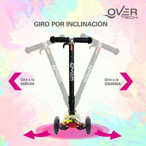 Imagen 10 de 10 de Monopatin Scooter Plegable Niños 4 Ruedas Led Soporta 80k 3c