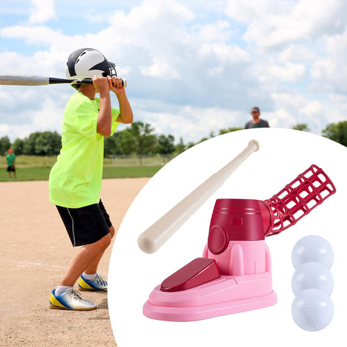 Baseball Pitching Machine Baseball Practice Pedal Vermelho