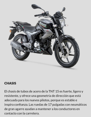 Benelli Tnt 15 18 Cuotas De $15.000 Fijas Y En Pesos