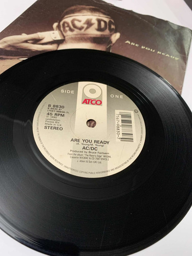 Ac Dc - Are You Ready - Lp - Vinil 7 - Single