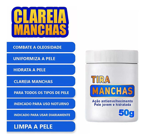 Pomada Tira Manchas Ação Antienvelhecimento 50g Natyflora
