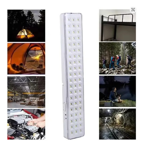 Lámpara Linterna Luz Emergencia Recargable 60led Regulable