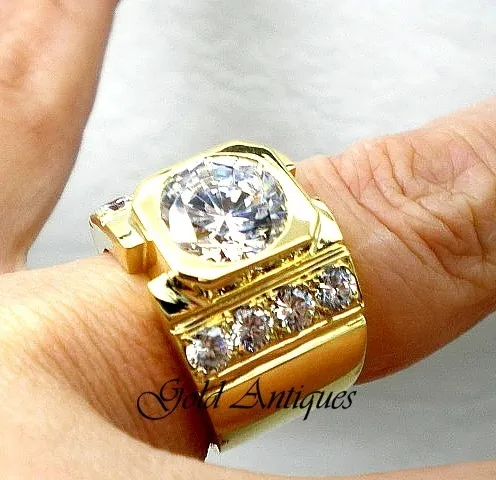 Anillo De Oro 18 Kt Y Zafiros Blancos