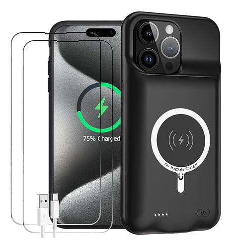 Funda De Bateria Para iPhone 15 Pro Max Mejorada De 12000 Ma