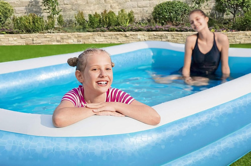 Alberca Inflable Familiar Rectangular Bestway 54150 Azul