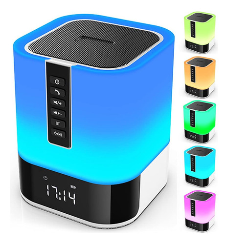 Altavoz Bluetooth Con Luz Nocturna Lampara De Noche Con Con