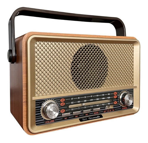 Radio Parlante Mlab 9142 Retro Grosseto Bluetooth Usb Fm Color Café