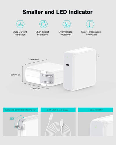Cargador Szpower Usb C 96w Para Macbook Air 15 M4 A3241