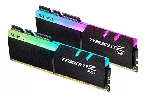 Memoria RAM Trident Z RGB gamer color negro 16GB 2 G.Skill F4-3000C16D-16GTZR