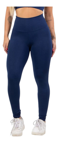Kit 5 Calças Legging Lisa Suplex Cintura Alta Academia