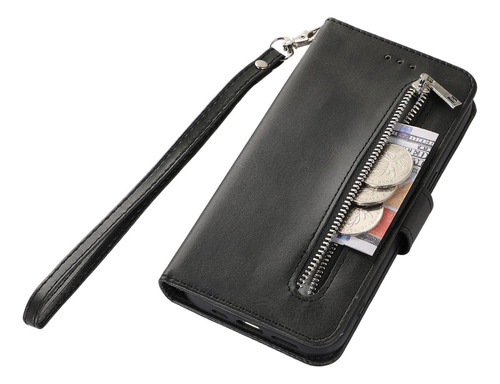 Funda Para Samsung Galaxy A7 2018/ A8 2018/ J4 2018, Funda Tipo Cartera Con Cierre, Correa Para La Muñeca, Función Atril