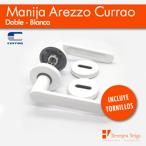 Imagen 3 de 10 de Manija Arezzo Doble Blanca Picaporte Currao Puerta T/ Tropea